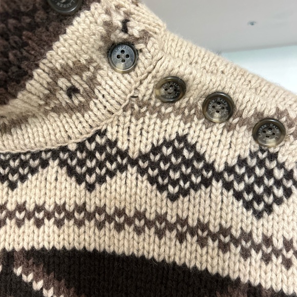 Ralph Lauren lambswool fall sweater size medium brown tan - Picture 7 of 12